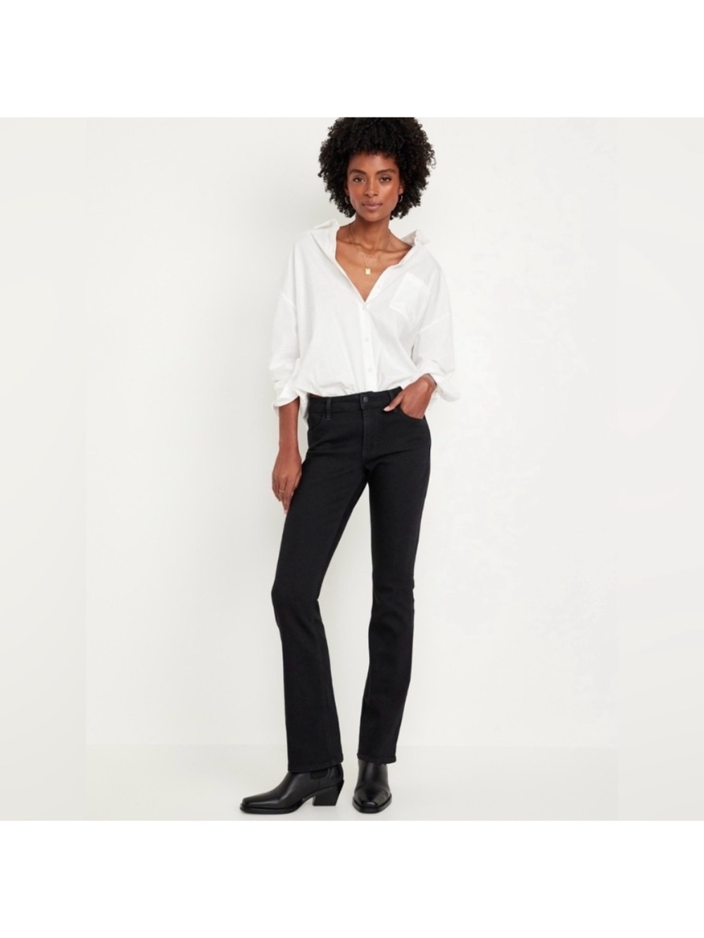 Old Navy Black Mid-Rise Wow Boot-Cut Jeans Size 10